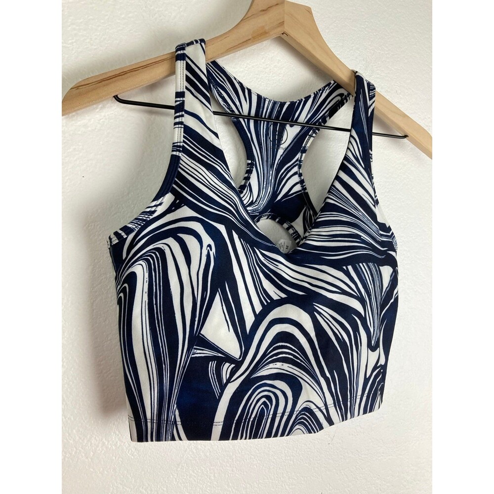 Sage Collective Blue White Sports Bra Top Medium - Picture 2 of 7